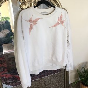 All saints sweatershit with embroidered birds
